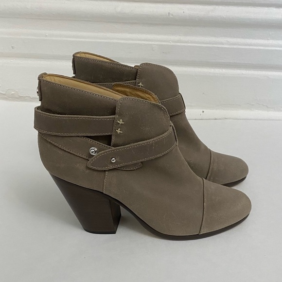 Rag & Bone Bone Harrow Booties in Stone Waxy Suede - Picture 2 of 13